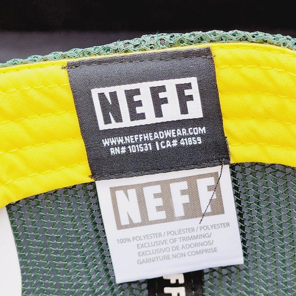 NEFF "Get Lost" Snapback & Meshback Trucker Hat Yellow &Green NWT - Picture 6 of 7